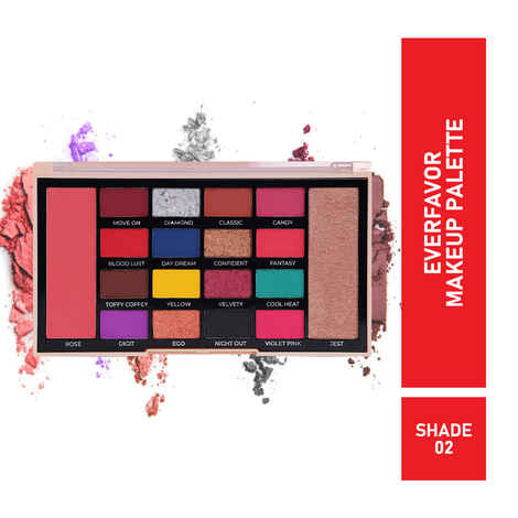 Buy Mattlook 16 Shades Everfavor Makeup Palette Eyeshadow, Flawless Shades, Highlighter Blush Long Lasting Waterproof Blendable, Mulitcolour-02 (18.5 gm) - Purplle
