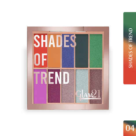 Buy Glam21 Shades of Trend Eyeshadow Palette | 10 Highly Pigmented Shades |Smudge Free & Long-Lasting| Shimmery Finish| 12gm - Shade -04 - Purplle