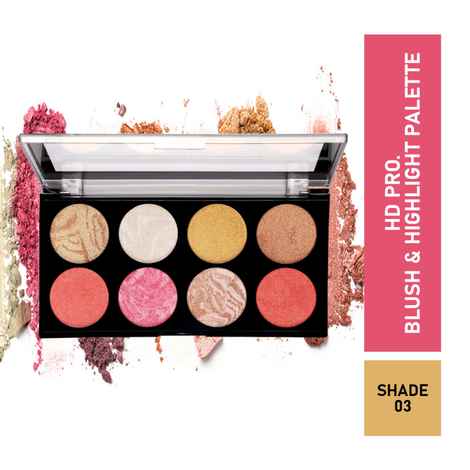 Half N Half HD Pro Blush & Highlight Makeup Multicolour Palette 03A (18 gm)