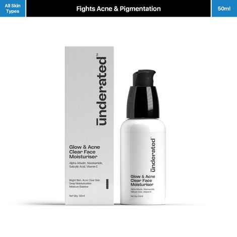 Buy Underated Glow and Acne Clear Face Moisturiser Powered with Salicylic acid and Vitamin E helps to Reduce Pimples and Glow to Face | 50 ml - Purplle
