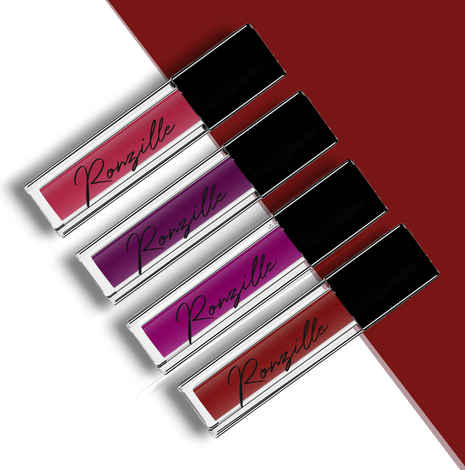 Ronzille Pack of 4 Mini Liquid Lipstick Red Edition 6 gm