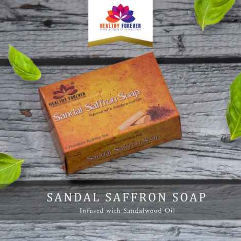 Buy Healthy Forever Sulphate Parabens freeA Sandal SaffronA Soap Enriched withA Sandalwood oilA for Acne 120 gm - Purplle
