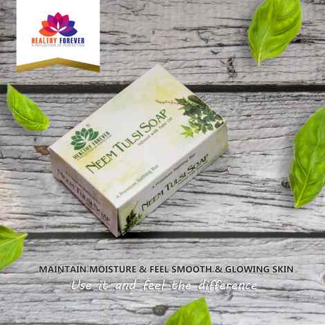 Buy Healthy Forever Homemade Pure Neem Tulsi Soap, Sulphate Parabens free Antibacterial Soap 120 gm - Purplle