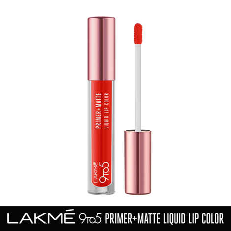 Buy Lakme 9to5 Primer + Matte Liquid Lip Color MO1 Confident Coral - 4.2 ml - Purplle