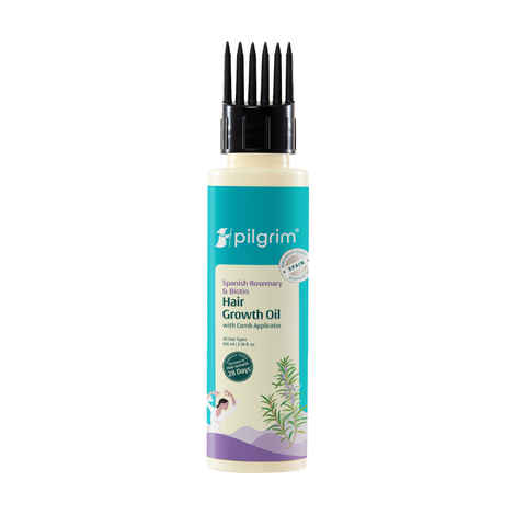 Pilgrim Rosemary & Biotin Hair Growth Oil to Control Hair Fall, 100 ml, Strengthens Hair roots, Improves Hair Growth & Thickness, For Men & Women