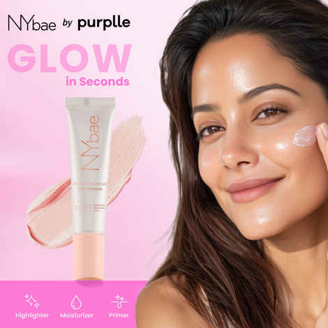 NY Bae PRO Strobe Cream - Rose Diamond (12 gm) | Primer + Highlighter + Moisturizer | Dewy Makeup | Glowing Korean Skin | Liquid Highlighter | Intense Glow | Best Suited For Normal To Dry Skin