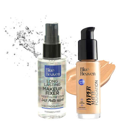 Buy Blue Heaven Foundation & Makeup Fixer combo| Honey Tan shade| Setting Spray | Pack of 2 - Purplle