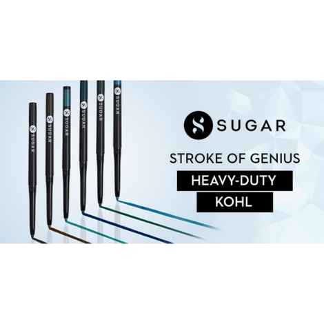 SUGAR Cosmetics Stroke Of Genius Heavy-Duty Kohl with Sharpner | Long Lasting, Smudge Proof & Waterproof Kajal Pencil | Matte Finish | 1.2gm - 05 Black Magic