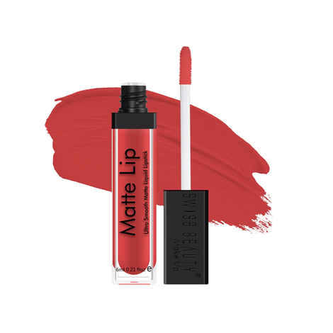Buy Swiss Beauty Ultra Smooth Matte Lip Liquid Lipstick Color Stay - Hot-Red (6 ml) - Purplle