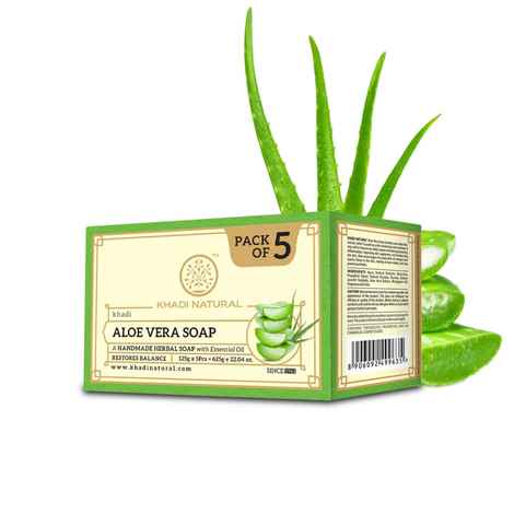 Buy Khadi Natural Aloe Vera Handmade Soap| Hydrate & Moisturize Skin (Pack of 5) - 625 gm - Purplle