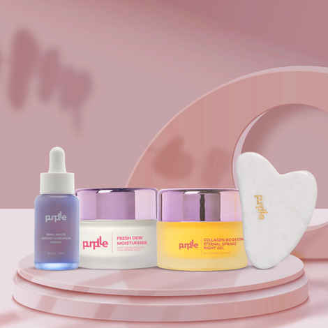 Buy Purplle Korean Glass Skin | Face Serum | Face Moisturiser | Night Cream | Gua Sha | Combo of 4 - Purplle