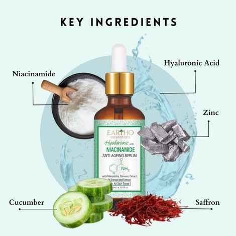Buy Eartho Essentials Hyaluronic with Niacinamide Anti Ageing Serum 30 ML - Purplle