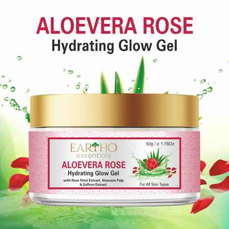 Buy Eartho Essentials Aloevera Rose Hydrating Glow Gel 50g - Purplle