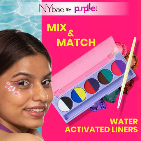 Buy NY Bae Paint Party Palette - Subtle Stares (7.5 gm) | Eyeliner | Water Activated Eyeliner | Kajal | Face Paint | Colourful Eyeliner | Eye Makeup - Purplle