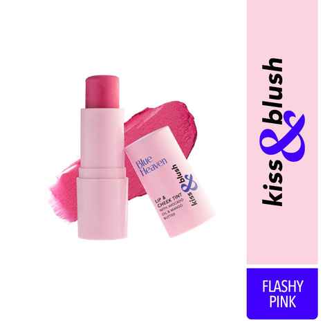 Buy Blue Heaven Kiss & Blush Lip, Cheek & Eye Tint with Avocado Oil & Mango Butter | 3-in-1 blush for face makeup | Rich & Creamy Formula |Easily Blendable | Multipurpose Makeup, Flashy Pink, 8.5 gm - Purplle