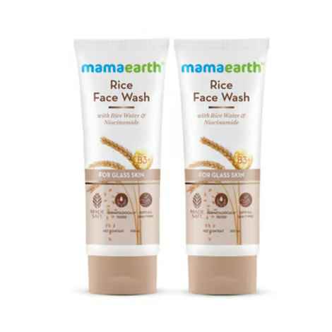 Buy Mamaearth Rice Face Wash With Rice Water & Niacinamide for Glass Skin (100 ml) (Pack of 2) - Purplle