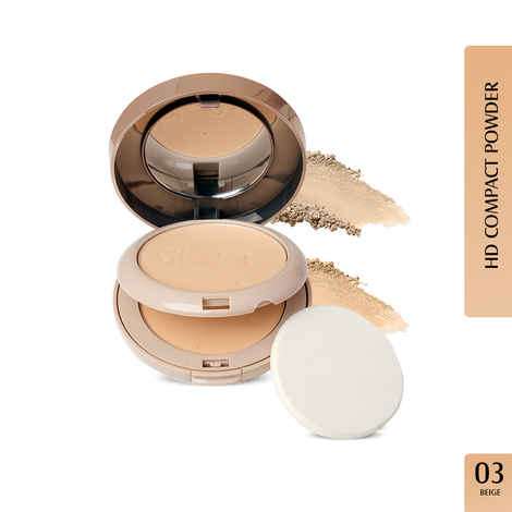 Glam 21 High Definition Compact Powder 2-in-1 | Long-lasting Mate Finish|Beige, 20 gm