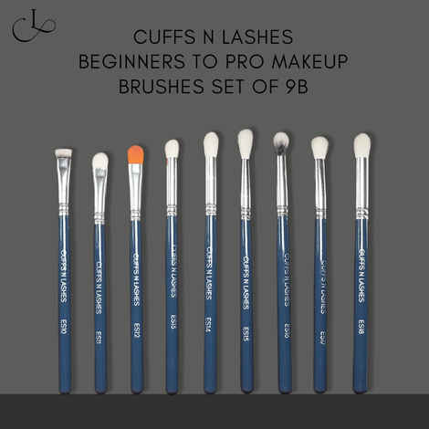 Buy Cuffs N Lashes Makeup Brushes, The ULTIMATE Eye Brush set | Eye Makeup Brushes for Beginners to Pro, Set of 9(B) - Purplle