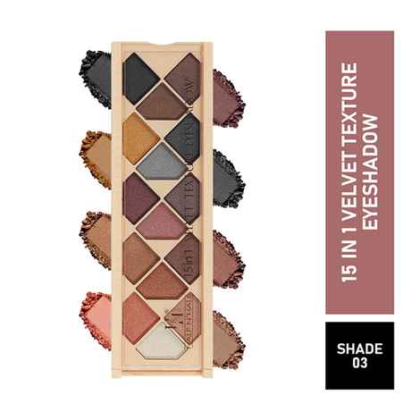 Buy Half N Half 15 in 1 Velvet Texture Eyeshadow, Multicolour Palette-03 (12 gm) - Purplle
