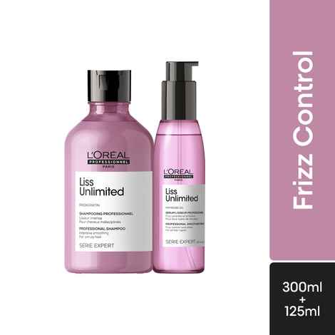 Buy L'Oreal Professionnel Serie Expert Liss Unlimited Shampoo + L'Oreal Professionnel Serie Expert Liss Unlimited Smoother Serum - Purplle