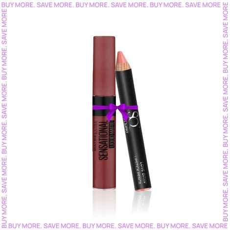 Buy Maybelline New York Sensational Liquid Matte Lipstick 21 Nude (7 ml) + Stay Quirky Lipstick Pencil - Love Bitin', Bite Kiss 14 (2.1 gm) - Purplle