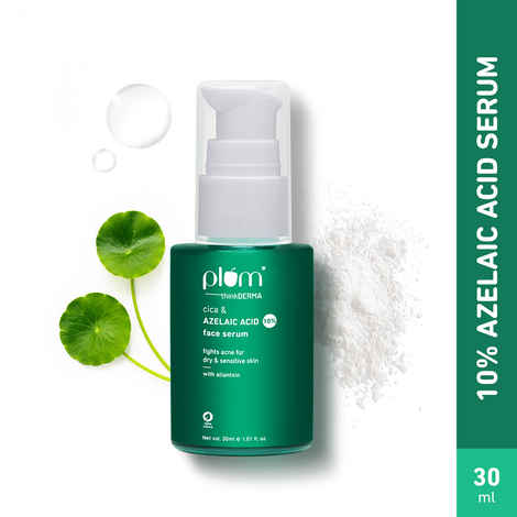 Buy Plum thinkDERMA 10% Azelaic Acid & Cica Face Serum | Fights Acne | Calms Inflammation | Lightweight & Non-sticky | Fragrance-Free | 100% Vegan | 30 ml - Purplle