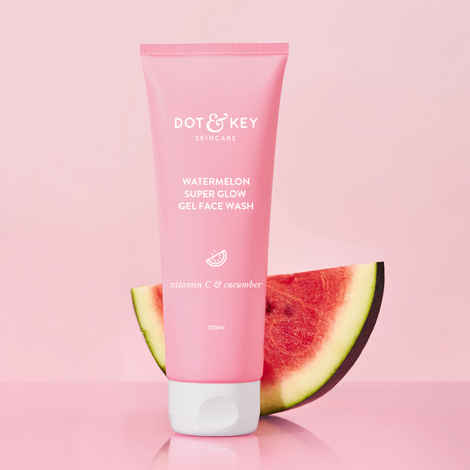 Dot & Key Watermelon Super Glow Gel Face Wash with Vitamin C & Cucumber | Face Wash for Glowing Skin, Pigmentation and Dark Spot Reduction Normal, Combination & Oily Skin| 100 ml