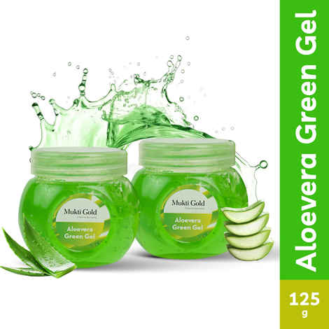 Axiom Mukti Gold Aloevera Green Gel For Face and Skin | Softens Skin, Anti-Acne, Ageing | For Both Men and Women | Paraben and Sulphate Free | 125mL (Pack of 2)