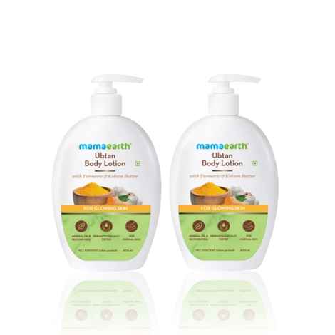 Buy Mamaearth Ubtan Body Lotion with Turmeric & Kokum Butter for Glowing Skin (400 ml) Pack of 2) - Purplle
