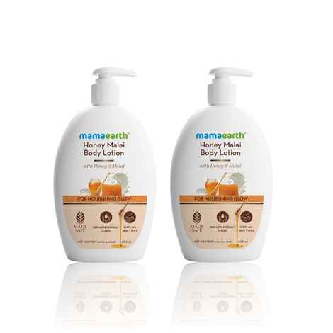 Buy Mamaearth Honey Malai Body Lotion with Honey & Malai for Nourishing Glow - 400 ml (Pack of 2) - Purplle