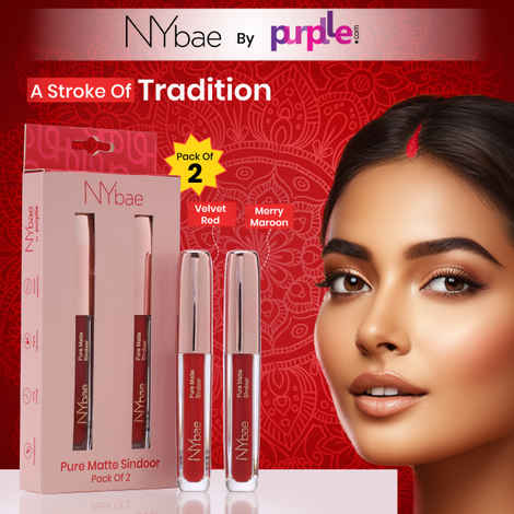 NY Bae Pure Matte Sindoor | Smudge Proof | Long Lasting | Liquid Matte | Red & Maroon Sindoor | Velvet Red 01 | Merry Maroon (5 ml)