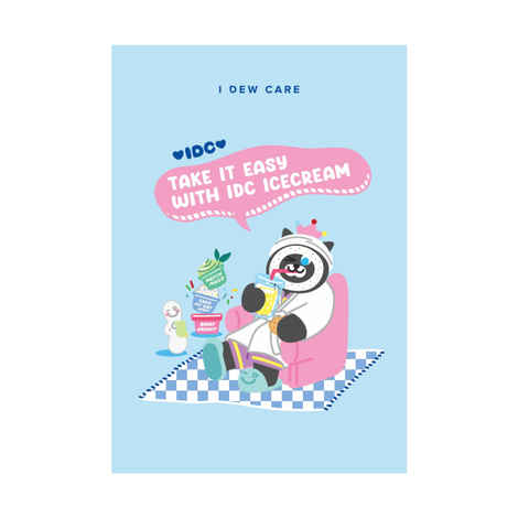 I DEW CARE POSTCARD AND STICKER - 3 - 1 Pc