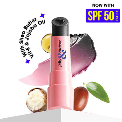 Blue Heaven Jelly & Butter SPF 50 Lip Balm infused with Jojoba Oil, Shea Butter + Vitamin E, smoothens Dry & Chapped Lips, Fades Pigmentation, Soften & Smoothes Plums Lips, Black Magic, 3 gm