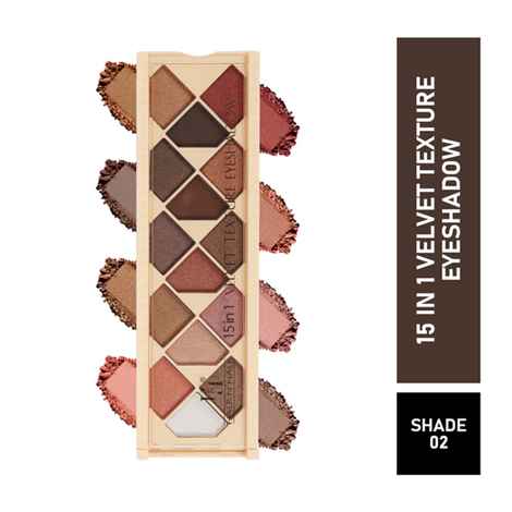 Buy Half N Half 15 in 1 Velvet Texture Eyeshadow, Multicolour Palette-02 (12 gm) - Purplle