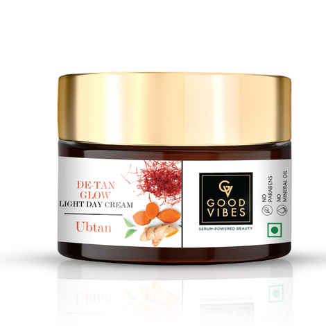 Good Vibes Ubtan De-tan Glow Light Day Cream with Power of Serum (50 g)