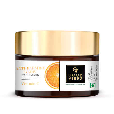 Buy Good Vibes Vitamin C Glow Face Mask | Hydrating, Softening, Cleansing| No Parabens, No Sulphates, No Mineral Oil, No Animal Testing (50 gm) - Purplle
