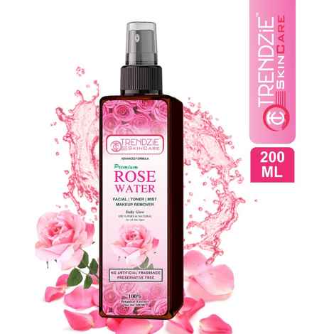 Buy TRENDZIE SKIN CARE Premium Rose Water For Facial, Toner, Mist Makeup Remover 200 ml - Purplle