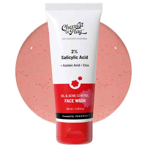 Chemist at Play Acne Control Face Wash with Ceramides |  2% Salicylic Acid +Azelaic acid Cica  | For oily, acne-prone skin | Eliminates invisible pimples and blackheads | 100 ml