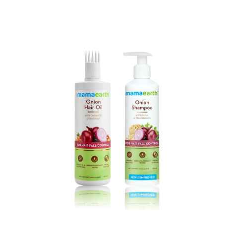 Buy Mamaearth Anti Hair Fall Express Spa Range with Onion Hair Oil + Onion Shampoo for Hair Fall Control 250 ml - Purplle
