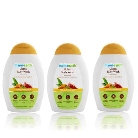 Buy Mamaearth Ubtan Body Wash With Turmeric & Saffron for Glowing Skin Combo (Pack of 3) – 300 ml - Purplle