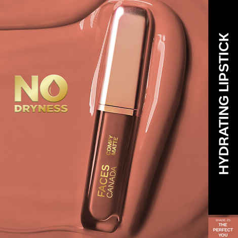 Buy FACES CANADA Comfy Matte Liquid Lipstick - The Perfect You, 3 ml | Comfortable 10HR Longstay | Intense Matte Color | Almond Oil & Vitamin E Infused | Super Smooth | No Dryness | No Alcohol - Purplle