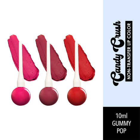 Buy Blue Heaven Set of 3 Candy Crush Non-Transfer Matte Lip Color 10 ml Each - Gummy Pop - Purplle