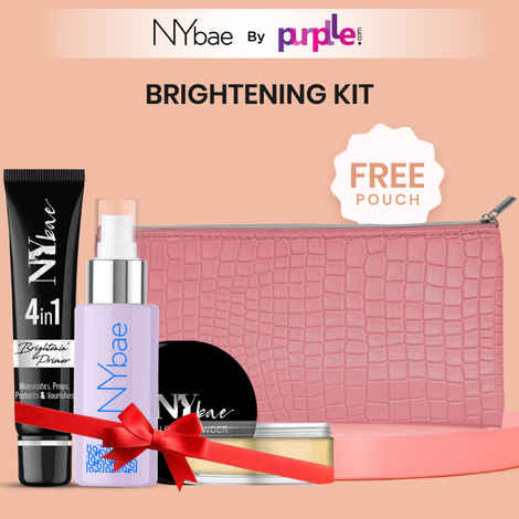 NY Bae Bright & Glow Kit | Primer | Setting Spray | Loose Powder | Makeup Kit - 71 ml