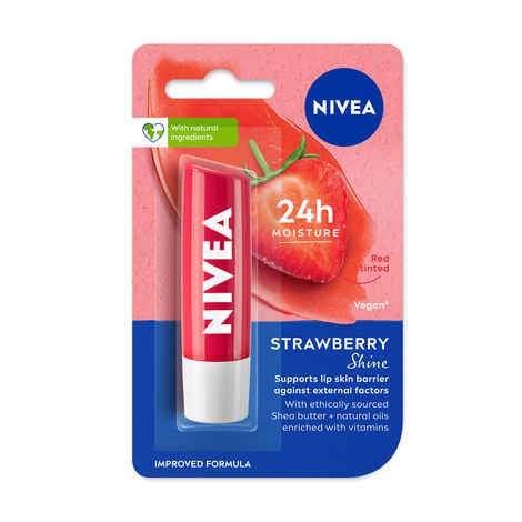 Buy Nivea Fruity Shine Strawberry Lip Balm (4.8 gm) - Purplle