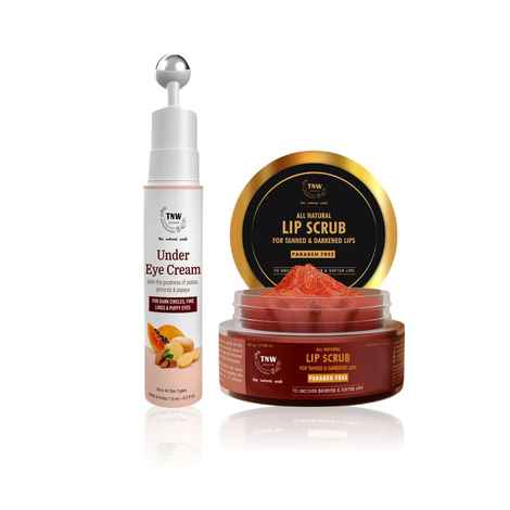 Buy TNW The Natural Wash Under Eye Cream for Dark Circles & Lip Scrub for Dark & Tanned Lips Combo of 2 - Purplle