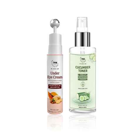 Buy TNW The Natural Wash Face & Eye Care Combo With Under Eye Cream & Cucumber Toner Combo of 2 - Purplle