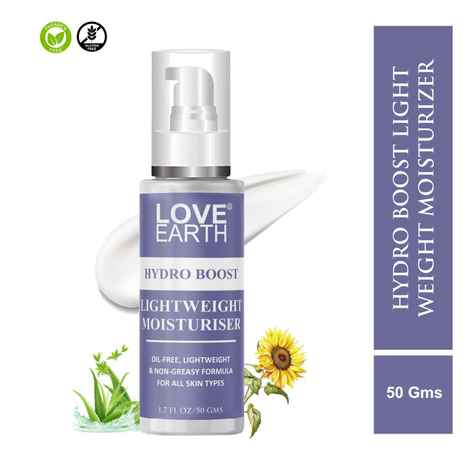 Buy LOVE EARTH HYDRO BOOST LIGHT WEIGHT MOISTURIZER FOR OIL-FREE, LIGHTWEIGHT & NON-GREASY FORMULA FOR ALL SKIN TYPES - 50 gm - Purplle