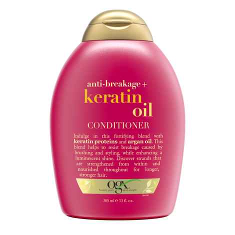 Buy OGX Anti-Breakage + Keratin Oil Fortifying Anti-Frizz Conditioner for Damaged Hair & Split Ends, with Keratin Proteins & Argan Oil, Paraben-Free, Sulfate-Free Surfactants -385 ml - Purplle
