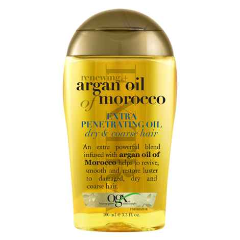 Buy OGX Hair Oil, Renewing + Argan Oil Of Morocco, Extra Penetrating Oil, Dry and Coarse Hair Types, 100 ml - Purplle