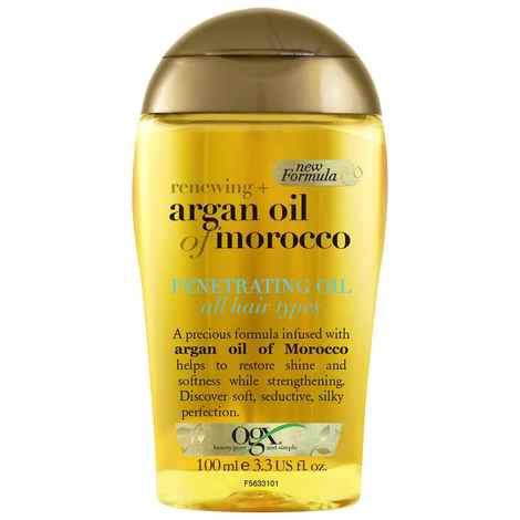 Buy OGX Hair Oil, Renewing + Argan Oil Of Morocco, Penetrating Oil, Dry and Coarse Hair Types, 100 ml - Purplle